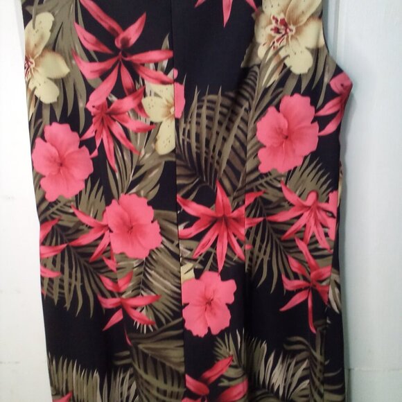 Kim Rogers Dress Women S Sleeveless Classic Career Floral Black Red Green - Picture 13 of 14